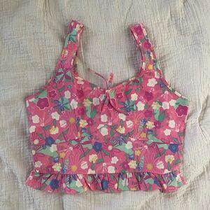 Pink floral tank